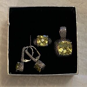 Peridot Set in silver. Ring, Pendant and Earrings!!